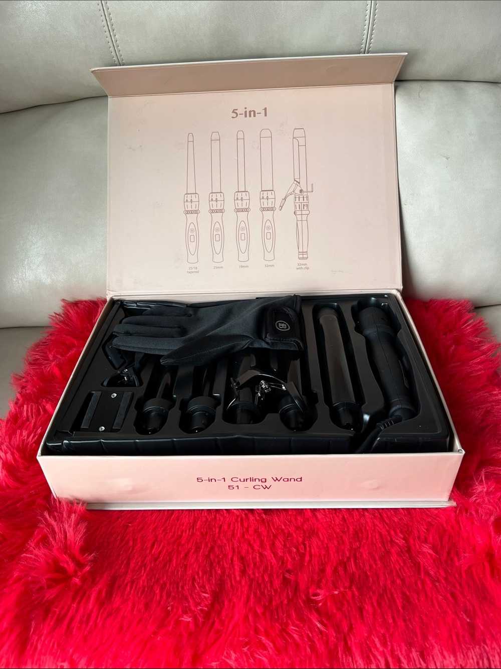 Bombay Black and Pink 5-in-1 Curling Wand Set